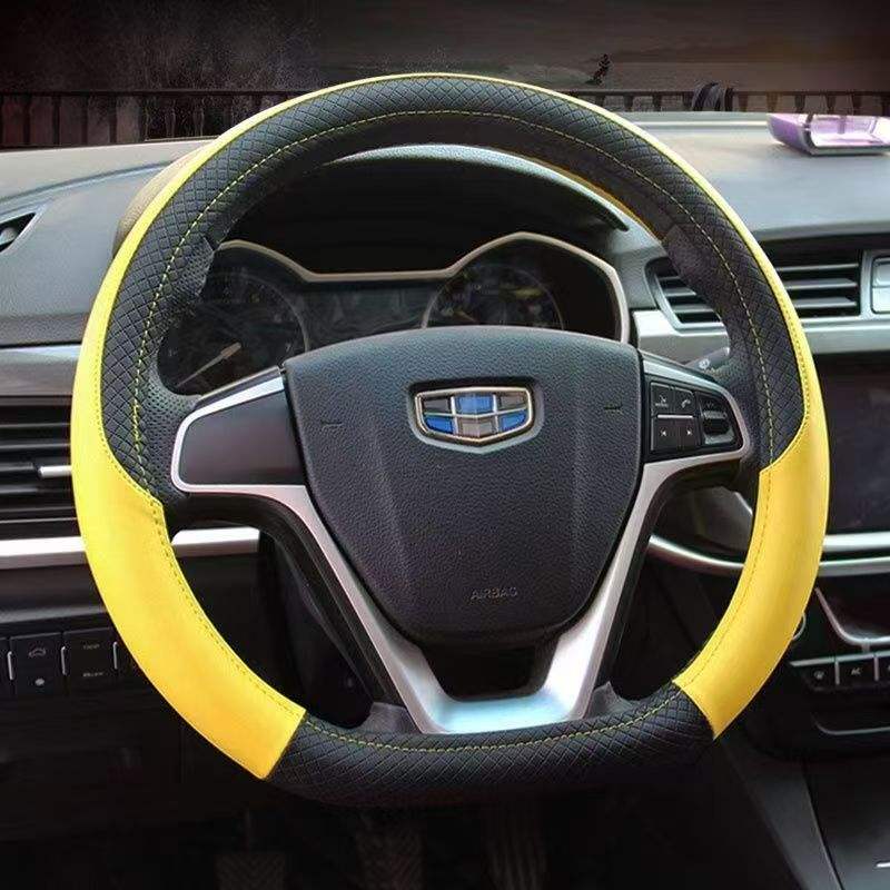 Shengge Universal Nappa Leather 4-Spoke Steering Wheel Cover - Premium Car Interior Accessories